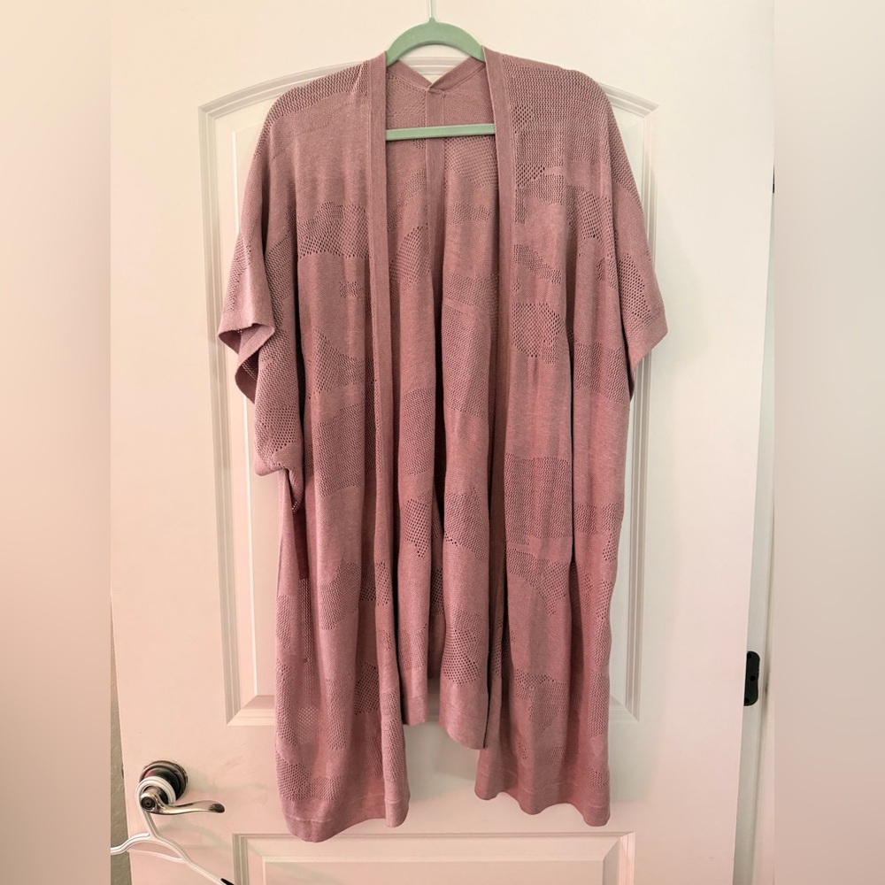 Lululemon Open Front Knit Duster Cardigan or Coverup in Rose